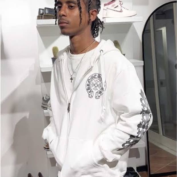 (L) 크롬하츠 홀스슈 후드집업 화이트