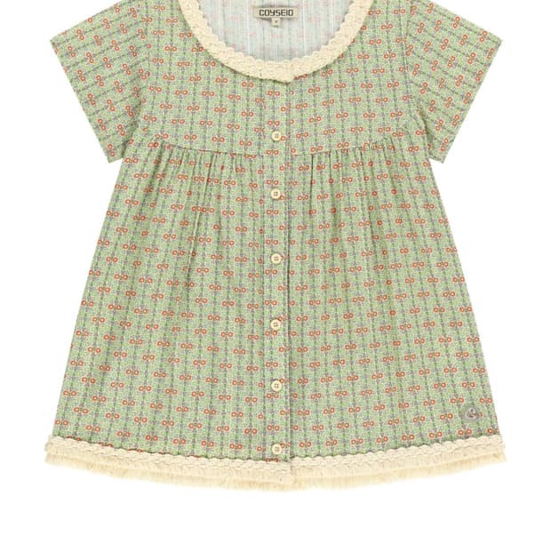 FRINGE SHIRRING BLOUSE LIGHT GREEN (2)