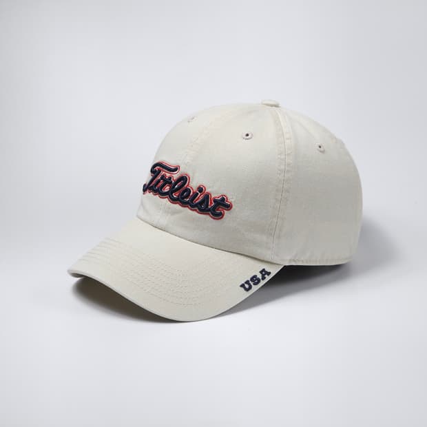 타이틀리스트 USA 베이지 볼캡 모자