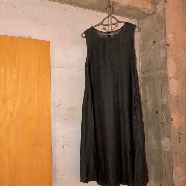 Muted Charcoal Pattern Sleeveless Dress