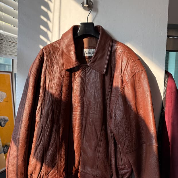 Pazzolio 양피 100% 레더 블루종 size 100