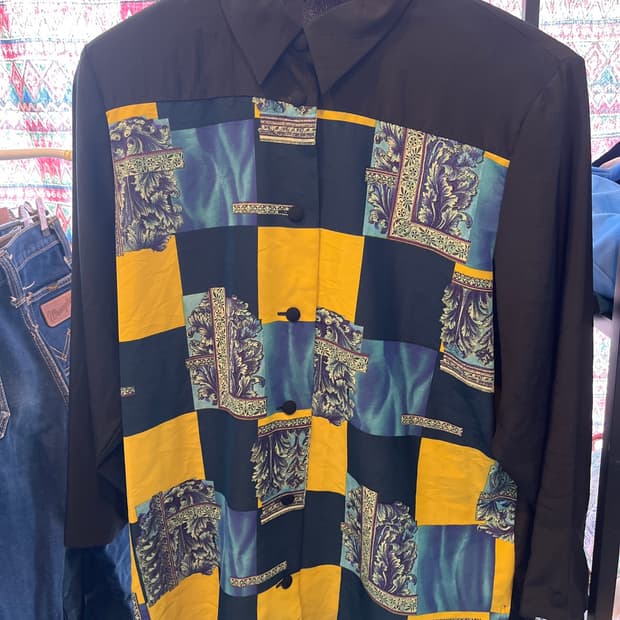 Vintage 80s-90s domane duè 패턴 셔츠