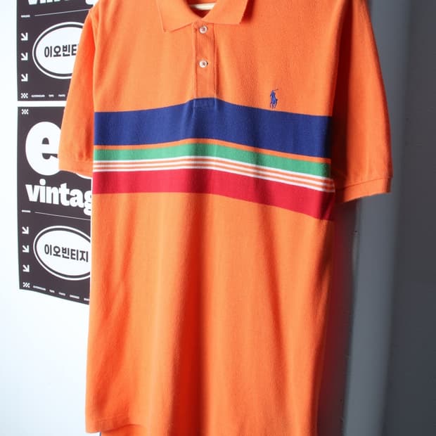 (L-XL) 폴로 랄프로렌 반팔 카라 티셔츠 오렌지 포니-H34806