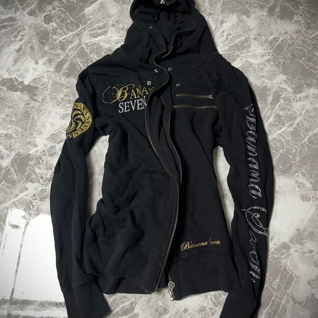 (Banana seven)y2k printing zip up hoody