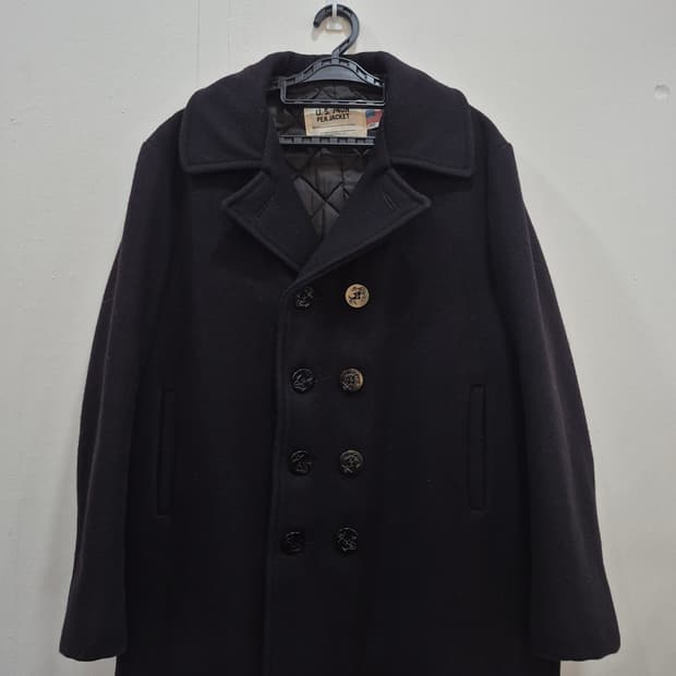 Schott 740N 오리지날 해군 멜톤울 퀄팅 피코트 남성 100~10