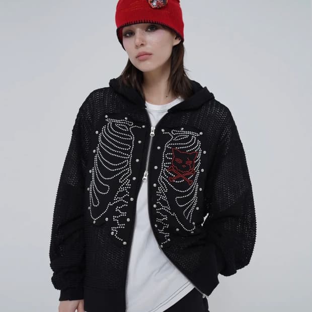 킴히 KEEMHII 스컬 핫픽스 투웨이 후드 집업 해골 스컬 