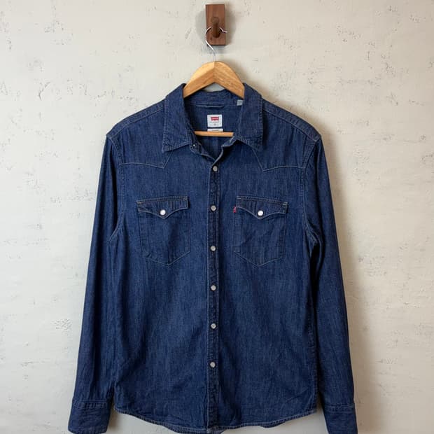 리바이스 빈티지 진청 데님 웨스턴 셔츠