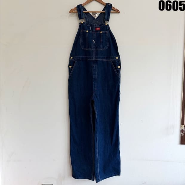 디키즈 인디고 데님 빕 오버롤 점프수트 36X30 0605
