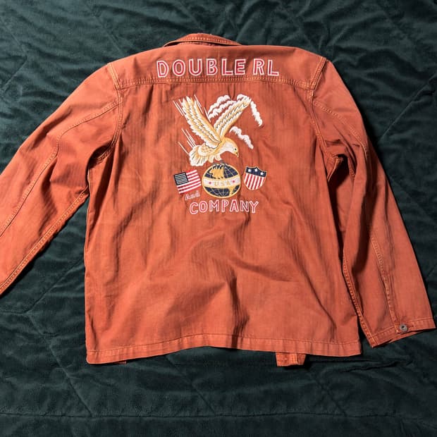 rrl 임브로이더 헤링본 오버셔츠
