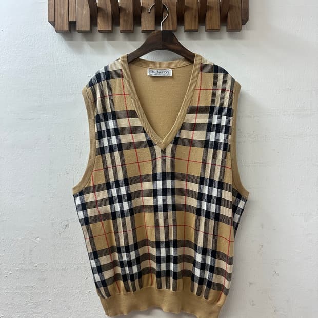 드라이완료 Burberry 버버리 울 혼방 노바체크 니트 베스트 