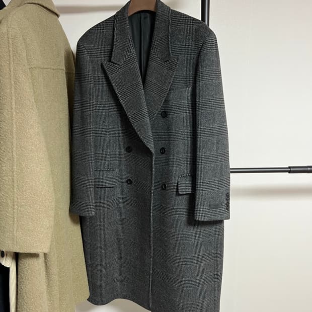Mngu 체크 더블코트