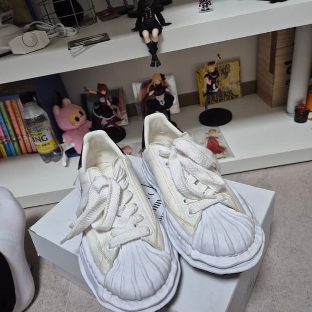 (급처)메종 미하라 야스히로 블레이키 OG 솔 캔버스 스니커즈 화이트