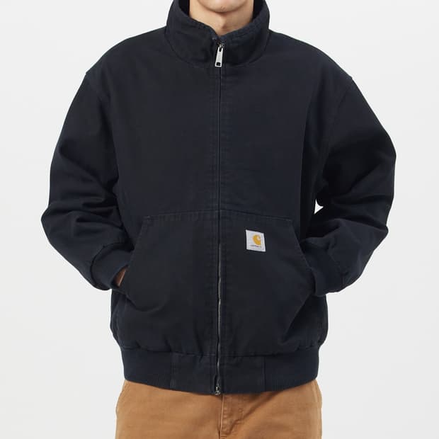 칼하트  레이번 자켓 블랙 헤비 스톤 워시