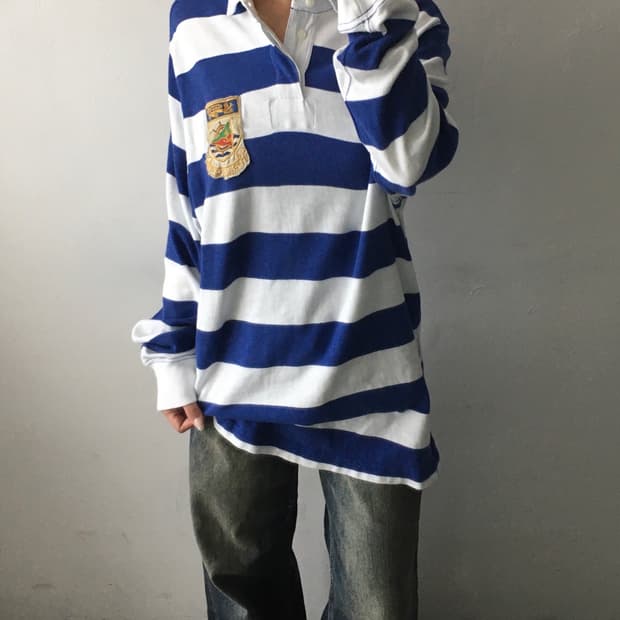 폴로 랄프로렌 스트라이프 카라 롱슬리브