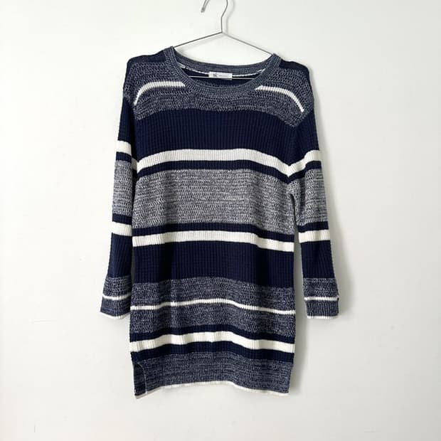 TAKEO KIKUCHI stripe knit / navy
