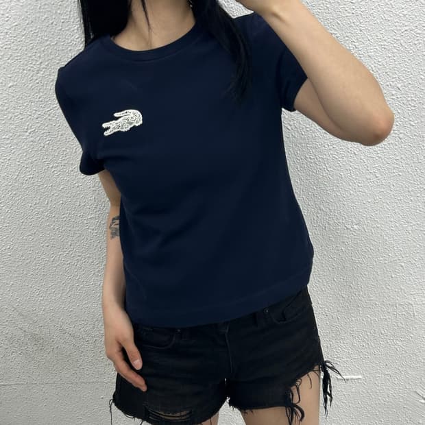 라코스테 자수로고 네이비 반팔 36