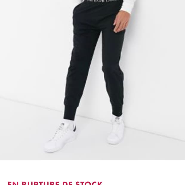 폴로 랄프 로렌 로고 조거 팬츠 블랙