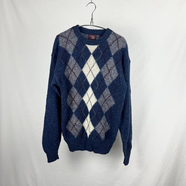 Vintage 울 아가일패턴 니트