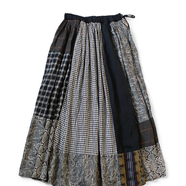 캐피탈 패치워크 게더 스커트(블랙) 구매합니다