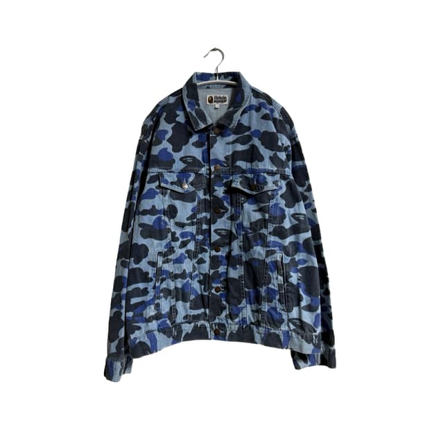 베이프 블루 카모 자켓