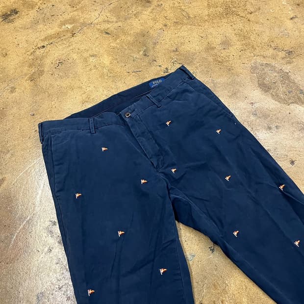 [정품/36] 폴로 랄프로렌 깃발 자수 로고 팬츠 b17