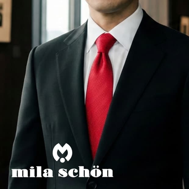 밀라숀 실크 레드 패턴 넥타이 8.3cm A+등급 K2341
