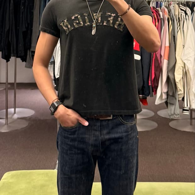 L)Avail 카모 프린팅 빈티지 반팔 티셔츠