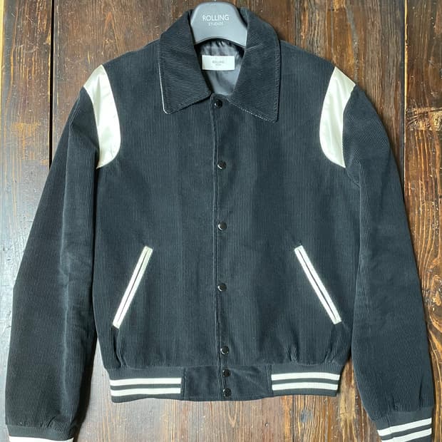 CORDUROY VARSITY JACKET BLACK