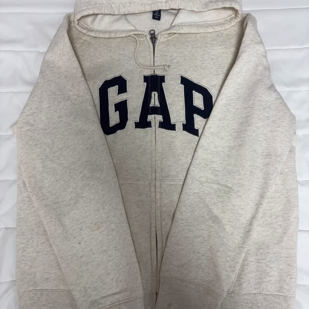 빈티지 갭 후드집업 오트밀 아이보리