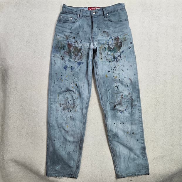 90s 리바이스 페인팅 실버탭 데님 31 32 Made in USA