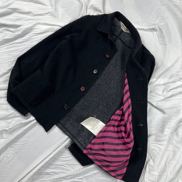 Comme des Garcons 축용울  소매 디스커팅 셔츠 자켓