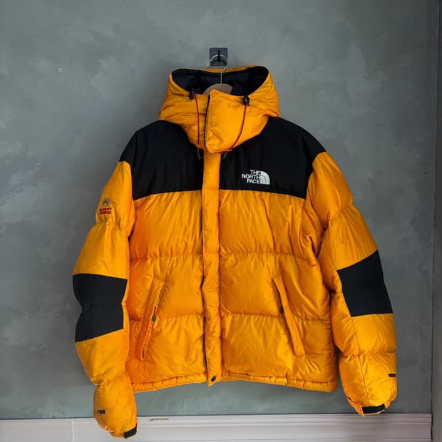 노스페이스 700 써밋 윈드스토퍼 구스다운 패딩 노랑