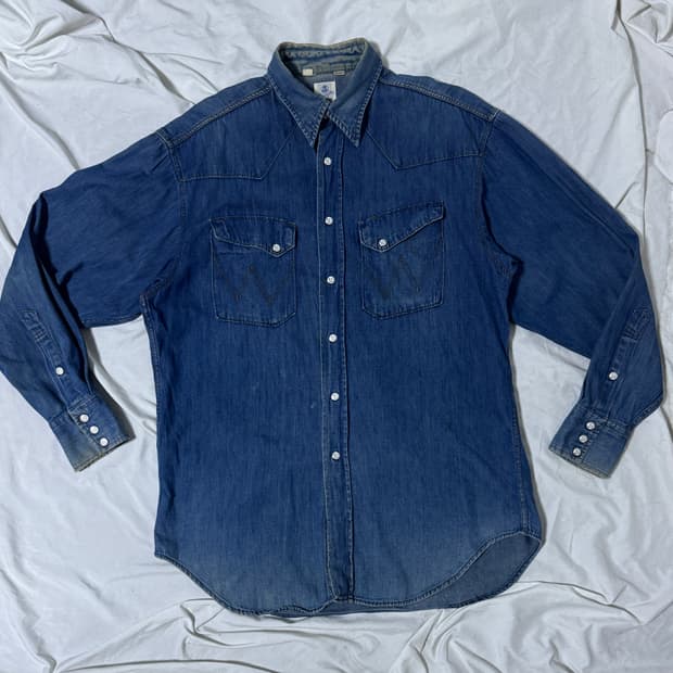 랭글러 27MW 데님 웨스턴 셔츠 스티브 맥퀸