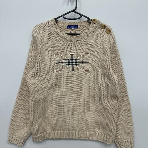 버버리 블루라벨 베이지 니트 