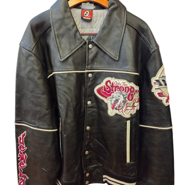  리복 가죽 바시티 자켓