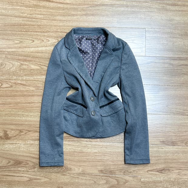 빈티지 그레이 도트 자켓 히메갸루 로걀 라떼 모리걸 긱시크 발레코어 고딕