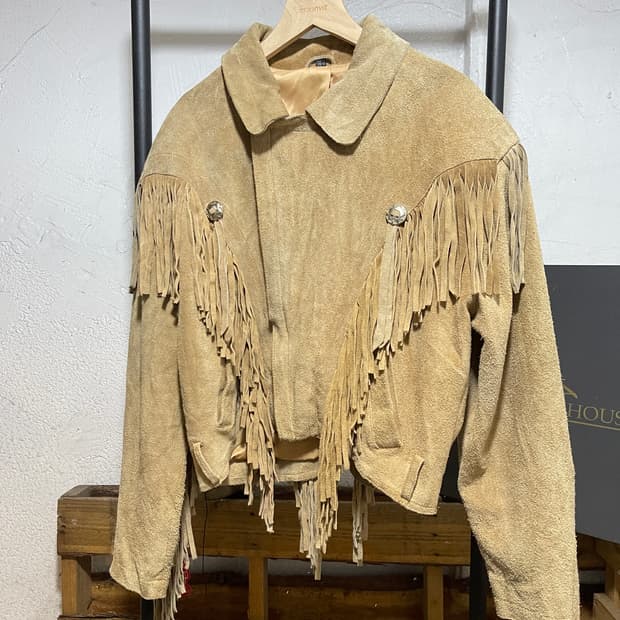 ECHTES LEDER 웨스턴 스웨이드 크롭 자켓