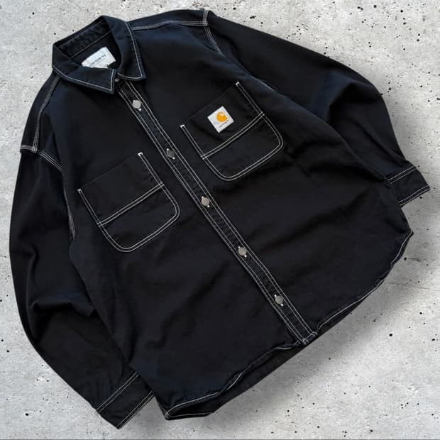 [XL] 칼하트 블랙 셔츠 자켓 스티치 포인트 D941