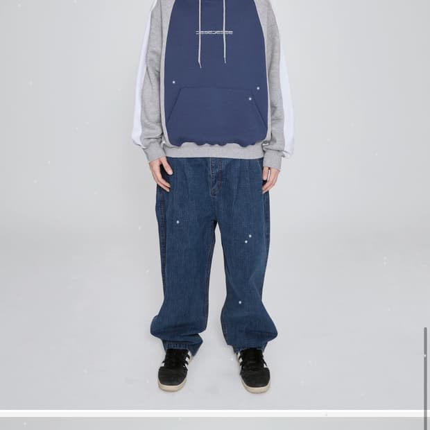 YESEYESEE Two Tucked Ripstop Denim Pants