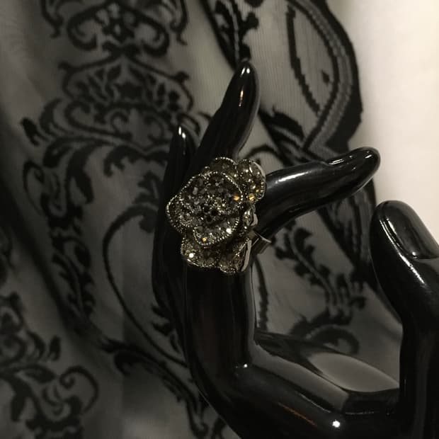 Vintage 핀터레스트 빅 로즈 장미 팬던트 링 반지 