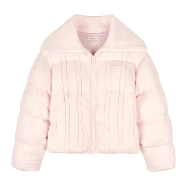 클리시어 츄츄 케이블 니트 패딩 핑크