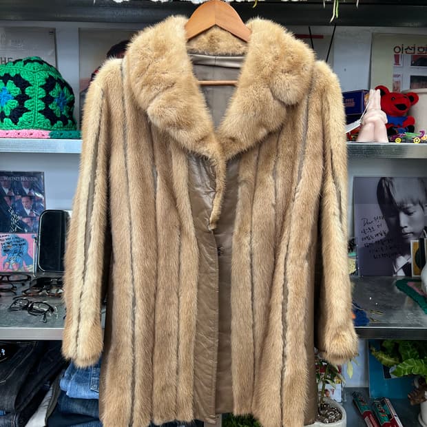 Vintage Mink Fur Jacket with Leather Pan