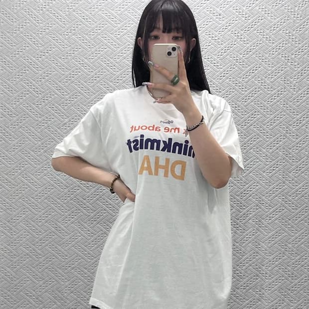 알스타일 빈티지 캐주얼 레터링 오버핏 반팔티 XL C12746