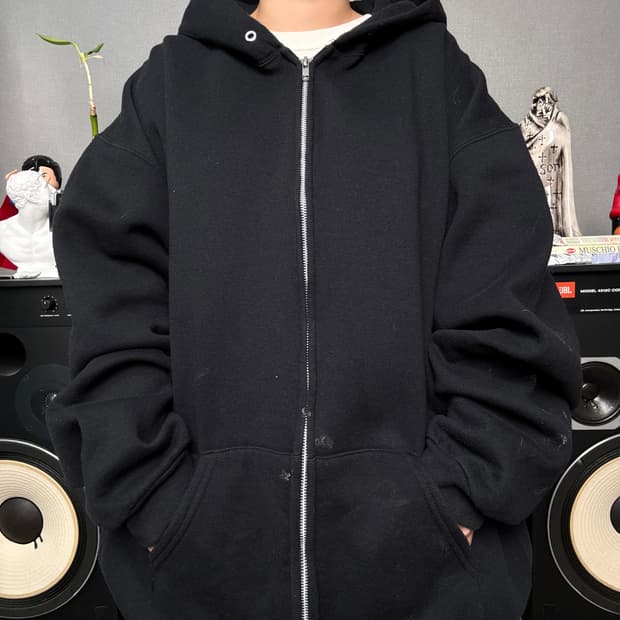 러셀애슬레틱 블랙 후드집업