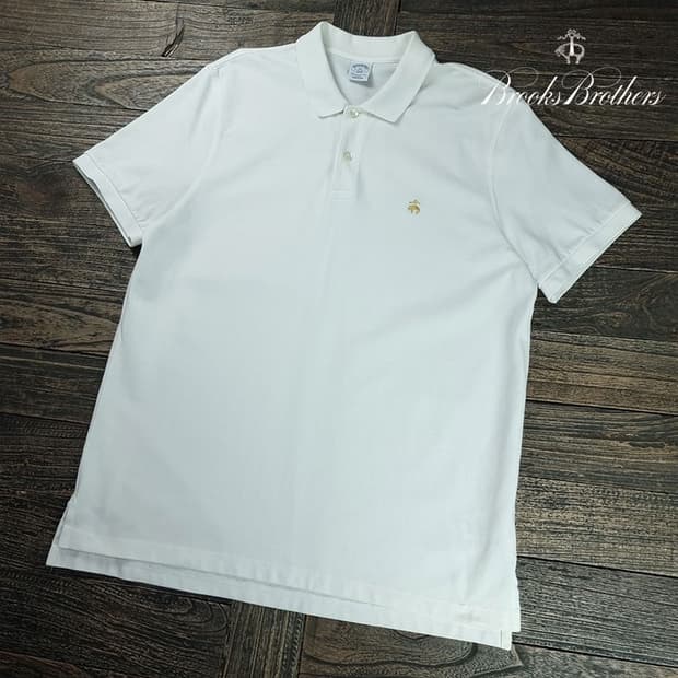 [브룩스브라더스] 로고 자수 카라티 화이트 M20260