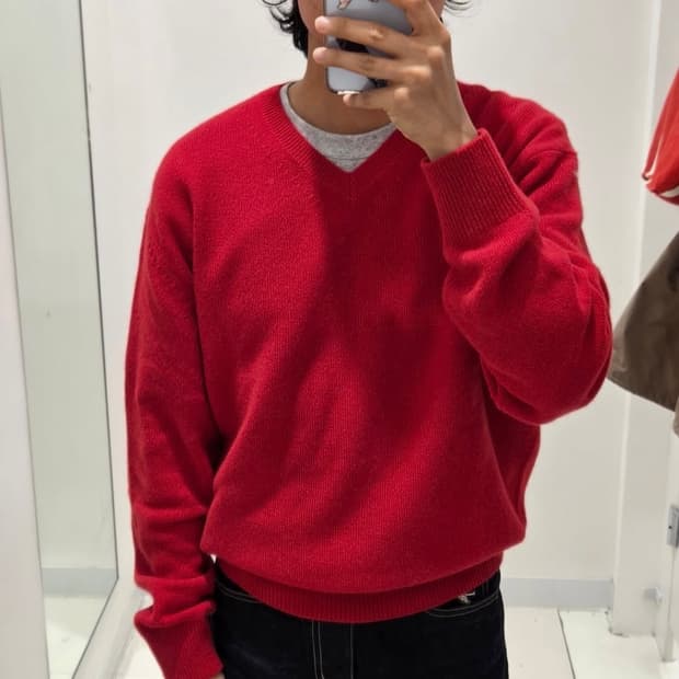 유니클로 Uniqlo 니트_레드