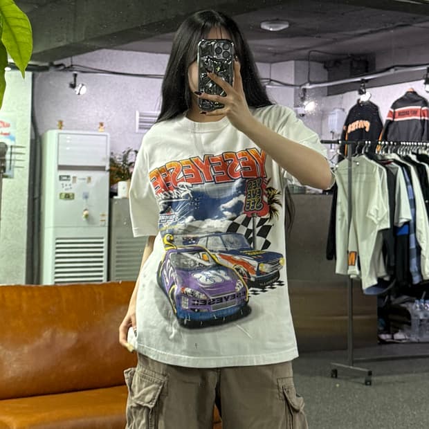 예스아이씨 레이싱 프린팅 반팔 티셔츠 B4714