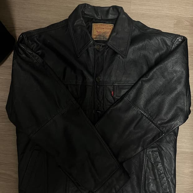 리바이스 레더 트러커 자켓