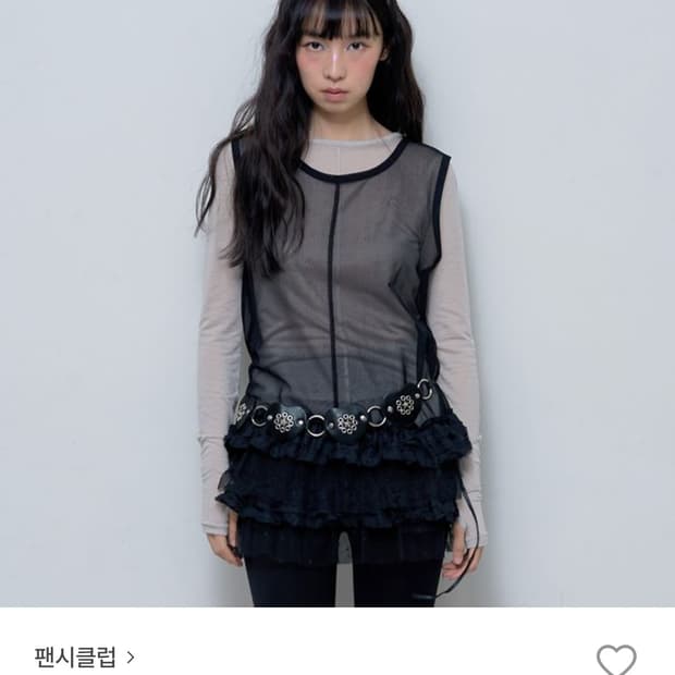 (1회착) 팬시클럽 도트 레이어드 드레스