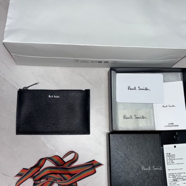 폴스미스 사피아노 블랙 캐롯 레더지갑